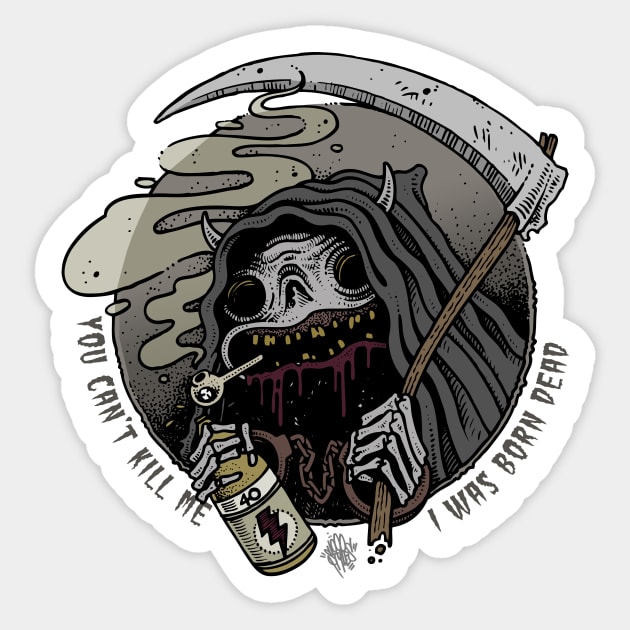 Born Dead Sticker by 1000STYLES